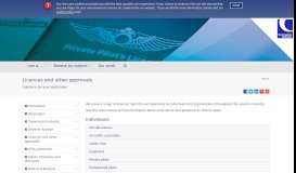 
							         Licences and other approvals | UK Civil Aviation Authority								  
							    