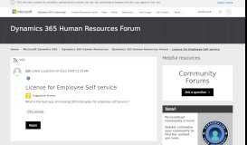 
							         License for Employee Self service - Dynamics 365 for Talent Forum ...								  
							    
