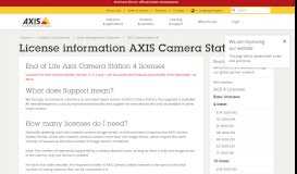 
							         License information AXIS Camera Station 4 | Axis Communications								  
							    