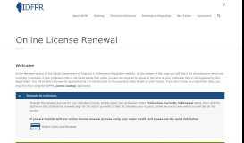 
							         License Renewal - idfpr								  
							    