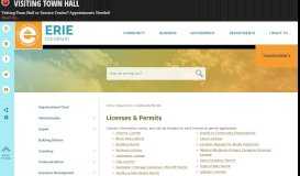 
							         Licenses & Permits | Erie, CO								  
							    