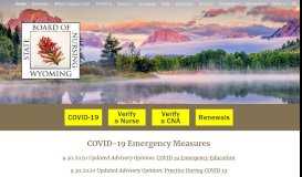 
							         Licensing Information - Wyoming State Board of Nursing								  
							    