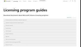 
							         Licensing Program Guides | Microsoft Volume Licensing								  
							    