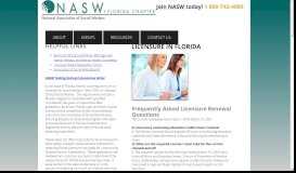 
							         Licensure - NASW Florida								  
							    