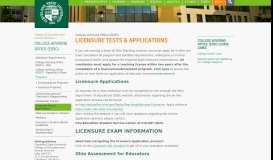 
							         Licensure Tests & Applications | Cleveland State University								  
							    