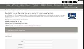 
							         Liebherr owners - register your guarantee - Refrigeration and freezing								  
							    