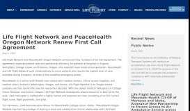 
							         Life Flight Network and PeaceHealth Oregon Network Renew First ...								  
							    