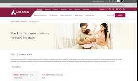 
							         Life Insurance Plans - Max Life Insurance Solutions | Axis Bank								  
							    