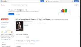 
							         Life of Leo XIII and history of his pontificate: from official and ...								  
							    