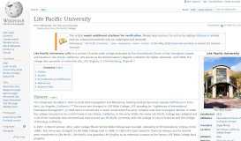 
							         Life Pacific College - Wikipedia								  
							    