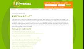 
							         Life Wireless Privacy Policy								  
							    
