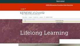 
							         Lifelong Learning - Kendal at Granville								  
							    
