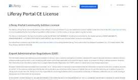 
							         Liferay Portal Community Edition (CE) License								  
							    