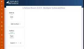 
							         LifeSize Room 5.0.9 - Multiple Vulnerabilities - Exploit Database								  
							    