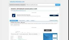 
							         lifewavecashcard.com at WI. LifeWave Pay Portal - Welcome								  
							    