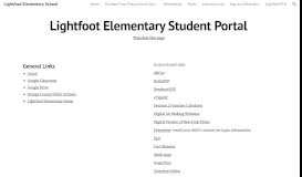 
							         Lightfoot Elementary School - Student Portal - Google Sites								  
							    