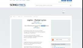 
							         lights - portal lyrics - Song Lyrics								  
							    