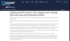 
							         Lightsource BP confirms UK's 'biggest ever' subsidy-free solar deal ...								  
							    