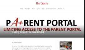 
							         Limiting Access to the Parent Portal – The Oracle								  
							    