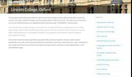 
							         Lincoln College, Oxford - Aluminati Network Group								  
							    