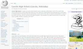 
							         Lincoln High School (Lincoln, Nebraska) - Wikipedia								  
							    