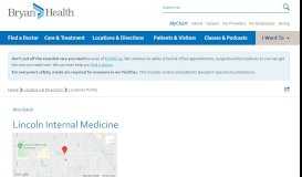
							         Lincoln Internal Medicine | Lincoln, NE | Bryan Health								  
							    