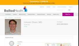 
							         Lincoln Olsen, MD | Ballad Health								  
							    