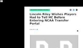 
							         Lincoln Riley Wishes Players Had to Tell HC Before Entering NCAA ...								  
							    