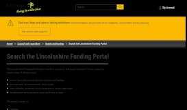 
							         Lincolnshire Funding Portal | Lincolnshire County Council								  
							    