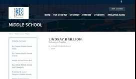 
							         Lindsay Brillion | Middle School - Big Hollow School District								  
							    