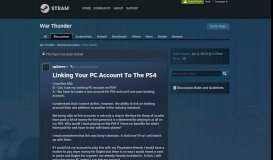 
							         Linking Your PC Account To The PS4 :: War Thunder ...								  
							    