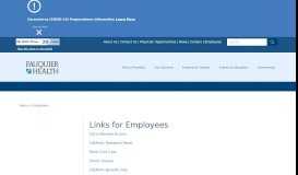 
							         Links for Employees | Fauquier Health Hospital								  
							    