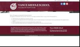 
							         Links for Login - Vance Middle School								  
							    