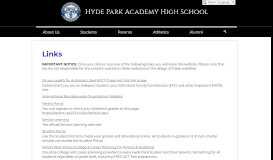 
							         Links for Parent and Students - Hyde Park Academy High School								  
							    
