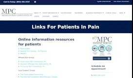 
							         Links For Patients In Chronic Pain - Michigan Pain Consultants								  
							    