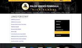 
							         Links for Staff - Staff Pages - Palos Verdes Peninsula High School								  
							    
