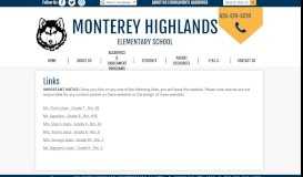 
							         Links - Monterey Highlands Elementary School								  
							    