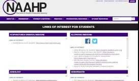 
							         Links of Interest for Students - NAAHP WWW Site								  
							    