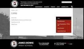 
							         Links – Parents – James Bowie High School								  
							    