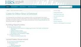
							         Links to Other Sites of Interest | Health and Retirement Study								  
							    