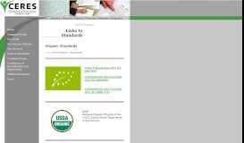 
							         Links to Standards - CERES Certification								  
							    