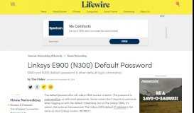 
							         Linksys E900 (N300) Default Password - Lifewire								  
							    