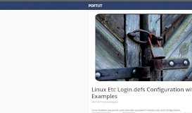 
							         Linux Etc Login.defs Configuration with Examples – POFTUT								  
							    