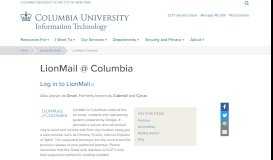 
							         LionMail @ Columbia | Columbia University Information Technology								  
							    