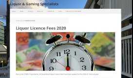 
							         Liquor Licence Fees 2019 - Liquor & Gaming Specialists								  
							    