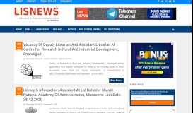
							         LIS NEWS | Library and Information Science News Portal for LIS ...								  
							    