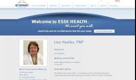 
							         Lisa Hawley, FNP - Esse Health								  
							    