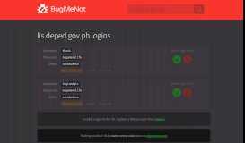 
							         lis.deped.gov.ph passwords - BugMeNot								  
							    