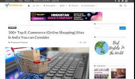 
							         List of 100+ Top E-Commerce Sites (Online Shopping) in India for 2019								  
							    