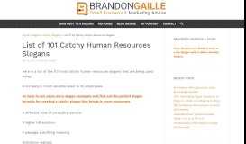 
							         List of 101 Catchy Human Resources Slogans - BrandonGaille.com								  
							    